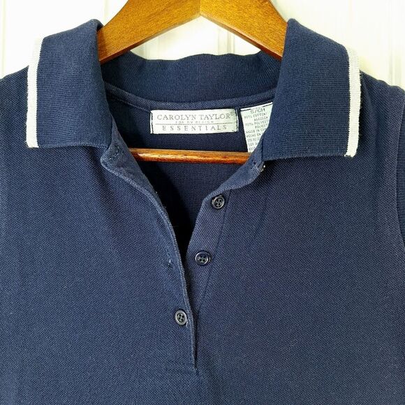 Carolyn Taylor Navy Blue Sleeveless Mini Polo Tennis Dress Vintage Retro Sz S - Picture 4 of 11